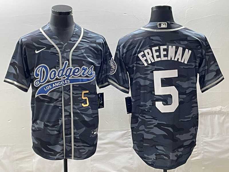 Men's Los Angeles Dodgers #5 Freddie Freeman Number Gray Camo Cool Base With Patch Stitched Baseball Jersey,We sell and wholesale Men's Los Angeles Dodgers #5 Freddie Freeman Number Gray Camo Cool Base With Patch Stitched Baseball Jersey on line form chian!